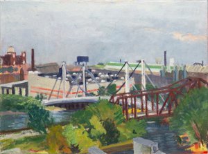 Mirando al oeste sobre el North Branch, 2014 (óleo sobre lienzo)