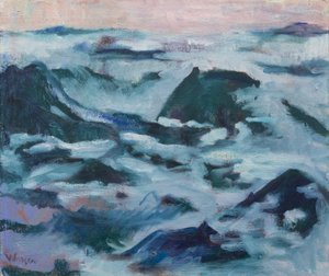 Doce montañas brumosas, 2016 (óleo sobre lienzo)
