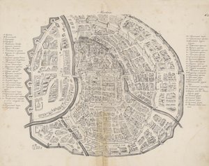 Mapa de Moscú. De: Augustin von Meyerberg y su viaje a Rusia, 1661 de Meierberg