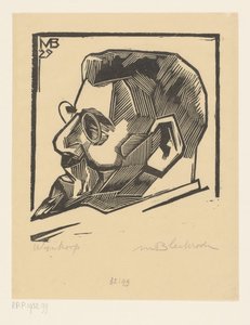 Retrato de David Wijnkoop (título en el objeto) de Meijer Bleekrode (signed by artist)
