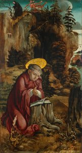S t. Benito frente a la cueva de Subiaco de Meister des Innerochsenbacher Annenaltars