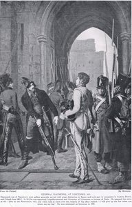 General Daumesnil en Vincennes, 1815, ilustración de 