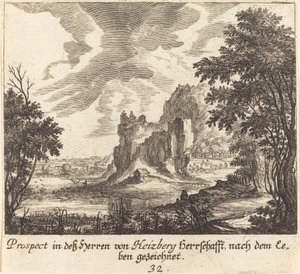 Vista de montaña de Melchior Küsel after Johann Wilhelm Baur