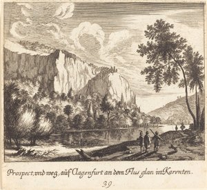 Vista de la montaña, Clagenfurt de Melchior Küsel after Johann Wilhelm Baur