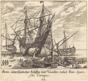 Barcos de Melchior Küsel after Johann Wilhelm Baur