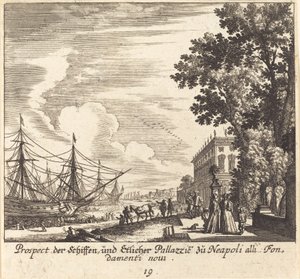Barcos, Fondamenti Novi, Nápoles de Melchior Küsel after Johann Wilhelm Baur