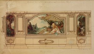 Diseño para una decoración mural del jardín Löwenbräu en Berlín