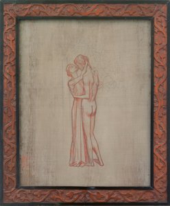Pareja abrazándose de Melchior Lechter