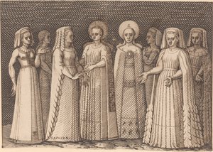 Ocho damas con trajes antiguos de Melchior Lorch