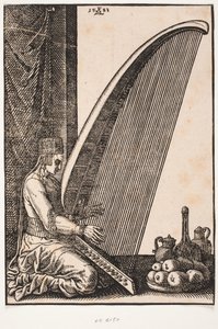 Un arpista de Melchior Lorck