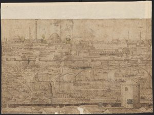  Perspectiva de Constantinopla, hoja 8, Melchior Lorck, 1559 de Melchior Lorck
