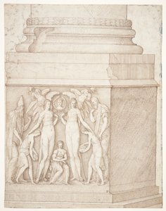 El pedestal esculpido de una columna
