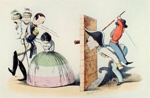 Risorgimento: Caricatura sobre el Tratado de Turín (Trattato di Torino) de 24/03/1860 (grabado)