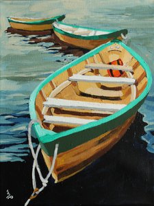 Three of a Kind, 2022 (acrílico sobre lienzo) de Melinda Patrick