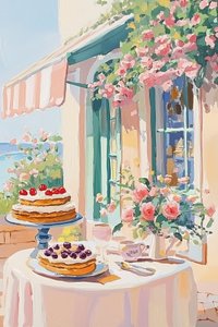 Cafetería de postres franceses de Melloi Art Prints