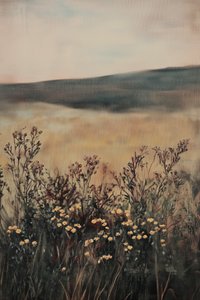 Campo dorado con flores silvestres de Melloi Art Prints