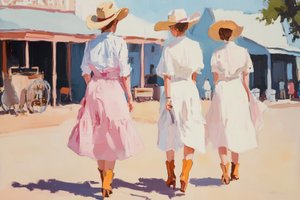 Paseo por una ciudad del Oeste de Melloi Art Prints