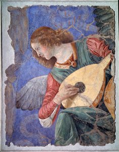 Ángel tocando el laúd, c.1480 (fresco aislado)