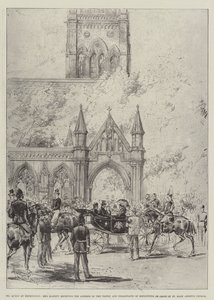La Reina en Kensington, Su Majestad recibiendo la Dirección del Consejo y Habitantes de Kensington frente a la Iglesia de St Mary Abbotts de Melton Prior