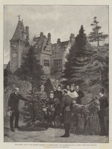 La visita de la Reina a la Emperatriz Frederick en Friedrichshof, Su Majestad plantando un árbol en los terrenos del castillo