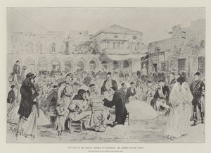 La Visita del Emperador Alemán a Palestina, la Plaza del Mercado, Haifa de Melton Prior