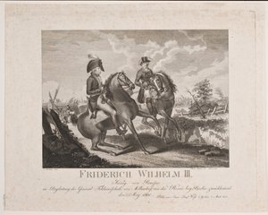 Federico Guillermo II de Prusia y el mariscal de campo Möllendorf