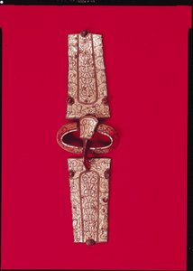 Hebilla de cinturón, del cementerio en Escolives-Sainte-Camille, Yonne de Merovingian