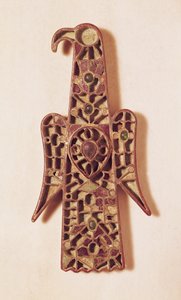 Broche en forma de águila (metal y esmalte) de Merovingian