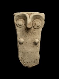 Asa de un jarro trabajado como una diosa madre, Dinástico Temprano III de Mesopotamian