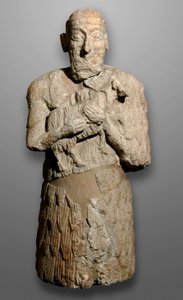 Estatua de un hombre trayendo ovejas para ser sacrificadas, Sumeria de Mesopotamian