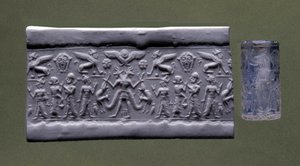 Sello cilíndrico, Siria del Norte de Mesopotamian Mesopotamian