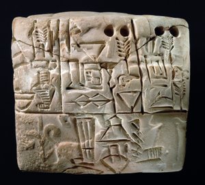 Tabla cuneiforme pictográfica temprana, Mesopotamia, Uruk, c.3100-2900 a.C.