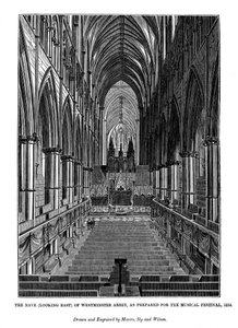 La nave mirando al este de la Abadía de Westminster, 1843 de Messrs Sly and Wilson