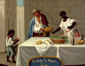Un hombre indio americano y su esposa negra, de una serie sobre matrimonios mixtos en México