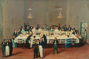 Banquete dado en Oaxaca en honor del general Antonio León de Mexican School