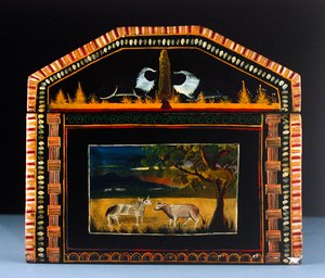 Cofre (madera lacada y pintada) (detalle) de Mexican School