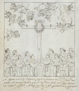 La Erección de la Primera Cruz, de Historia de Tlaxcala por Diego Muñoz Camargo