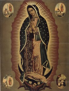 Representación de la Virgen de Guadalupe, patrona de México Impresión del siglo XX. Dim. 51x39 cm Museo del Valle, Barcelonnette (Alpes de Alta Provenza)