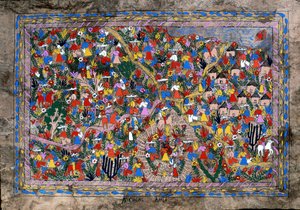 Escena de pueblo, Estado de Guerrero, México de Mexican School