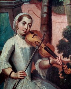 Violinista (detalle) de Mexican School