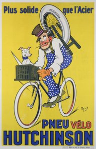 Póster publicitario de neumáticos para bicicletas Hutchinson de Mich