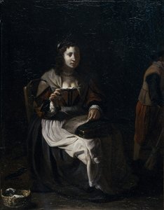 Una mujer cosiendo de Michael (attr. to) Sweerts