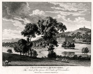 Chatsworth en Derbyshire, La Residencia de su Gracia el Duque de Devonshire, 1775 de Michael Angelo Rooker
