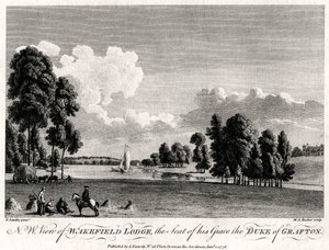 Vista noroeste de Wakefield Lodge, la residencia de su gracia el Duque de Grafton, 1776