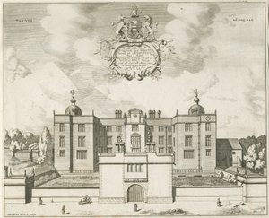 Beaudesert Hall y parque (grabado en placa de cobre) de Michael Burghers