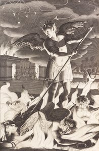 Ilustración para El Paraíso Perdido de John Milton, 1688 de Michael Burghers