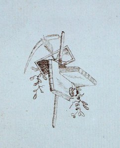 Dibujo del álbum de recortes de Michael Faraday (pluma y tinta sobre papel) de Michael Faraday