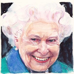 Isabel II, reina de Inglaterra (acuarela) de Michael Frith