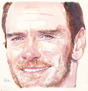 Michael Fassbender (acuarela)