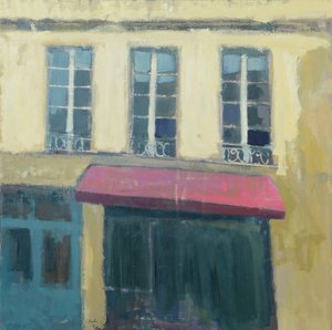 Café Suroeste de Francia, 2017 (óleo sobre lino) de Michael G. Clark